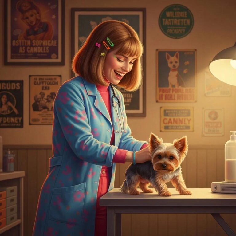 Veterinarian examining a dog in an emergency veterinary clinic, showcasing compassionate care